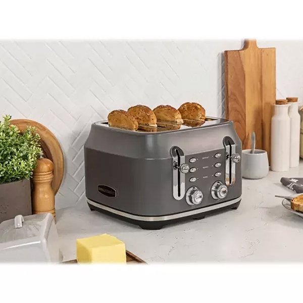 Rangemaster RMCL4S201GY Classic 4 Slice Toaster - Grey Grey