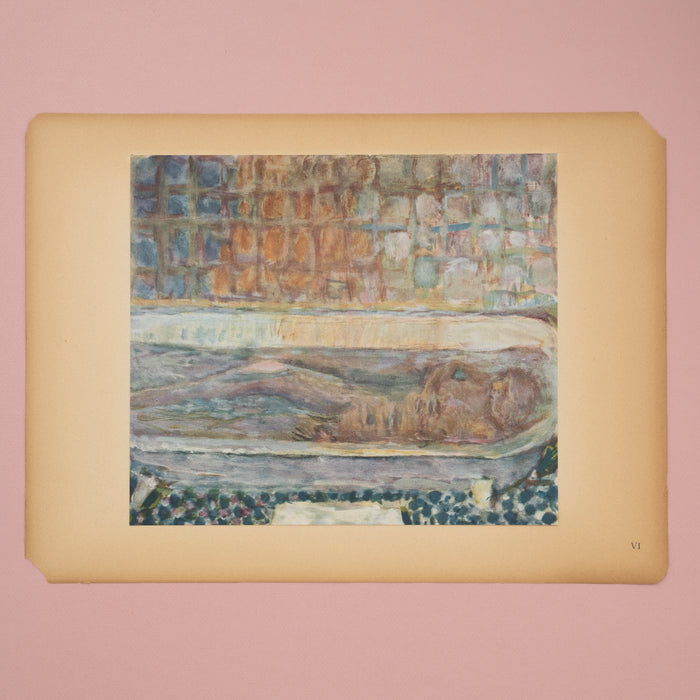 Rare Vintage 1944 Bonnard Portrait “Baignoire” French Art Print