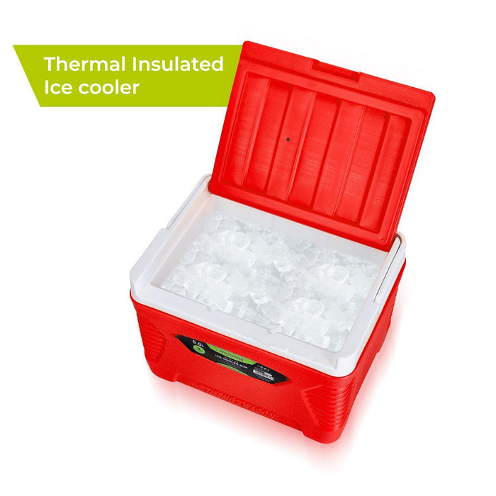 Red 5L Three-Layer Portable Ice Cooler Box