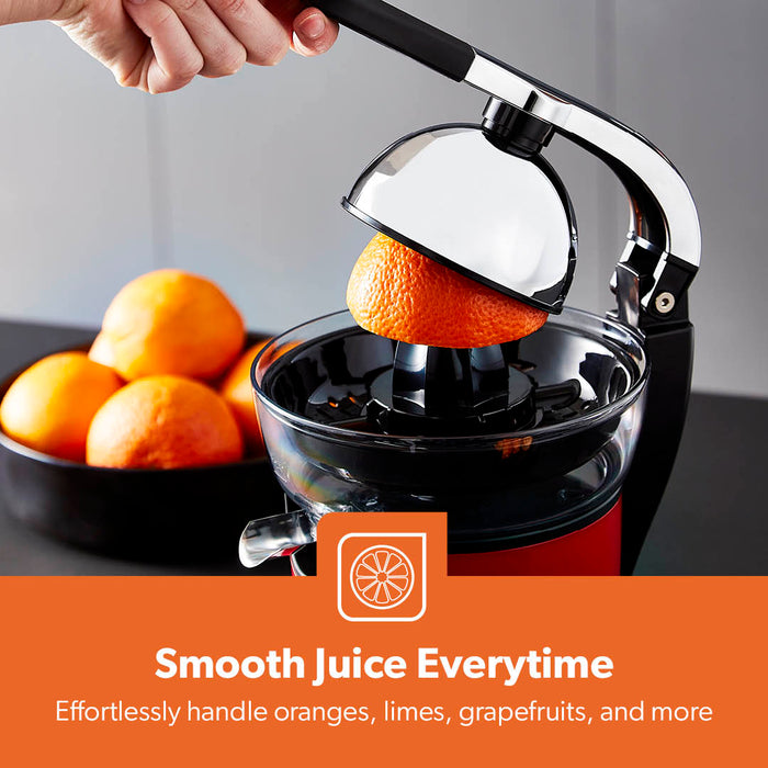 Red Dual-Cone 'Retrovive' Electric Juicer Extractor