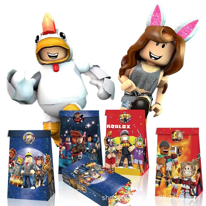 Roblox Birthday Party Favor Bags – 12/60PCS Gift & Candy Boxes for Kids’ Party Decorations & Supplies