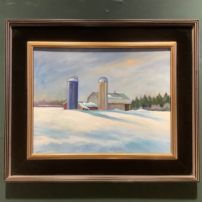 “The Stone Farm in Winter” Oil on Canvas