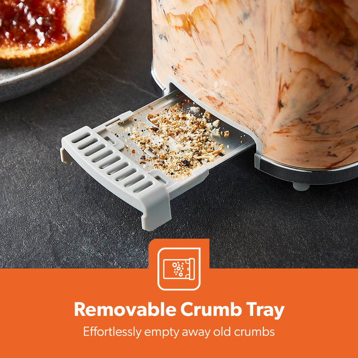Two-Slice 'Travertine' Bread Toaster With Crumb Tray