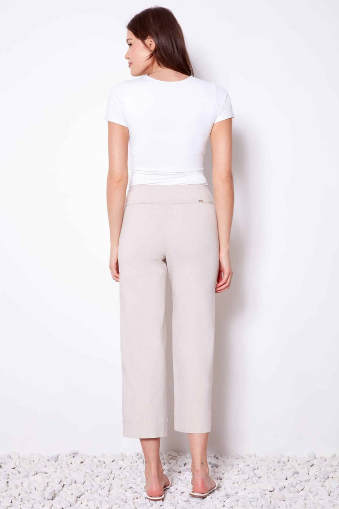 Up Pants 68446 Linen Beige Trousers (23” Inseam) - Dotique