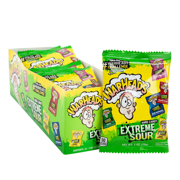 Warhead Extreme Sour Hard Candy 1oz Bags - 12ct