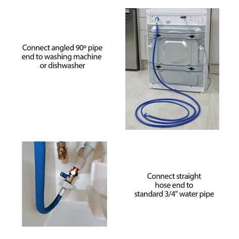 Water Fill Pipe & Drain Hose Extension Kit for All Washing Machines | Dishwashers (2.5m, 18mm / 22mm)