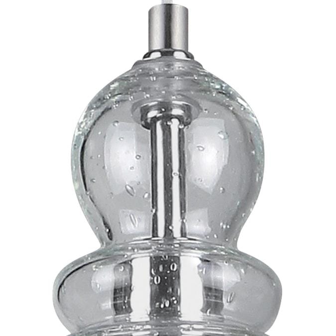 Westinghouse One-Light Indoor Mini Pendant Brushed Nickel Finish with Hand Blown Clear Seeded Glass - 6100700 MES