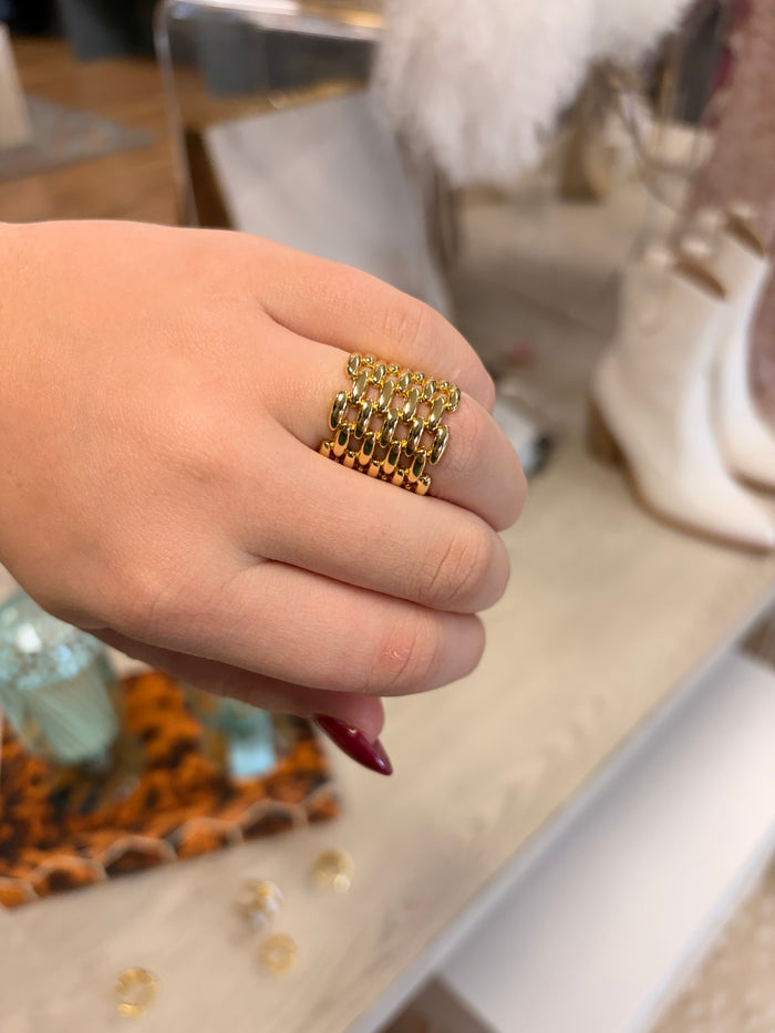 woven gold ring