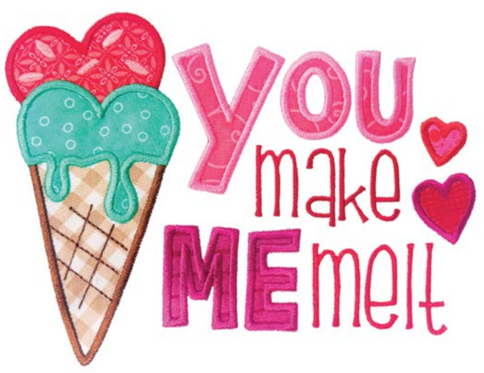 You Make Me Melt Appliqué (Downloadable Machine Embroidery Design)