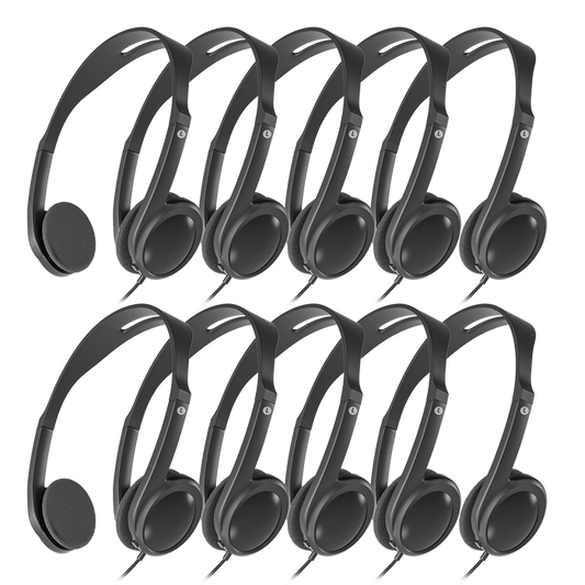 wired on ear headphones for school classroom students
