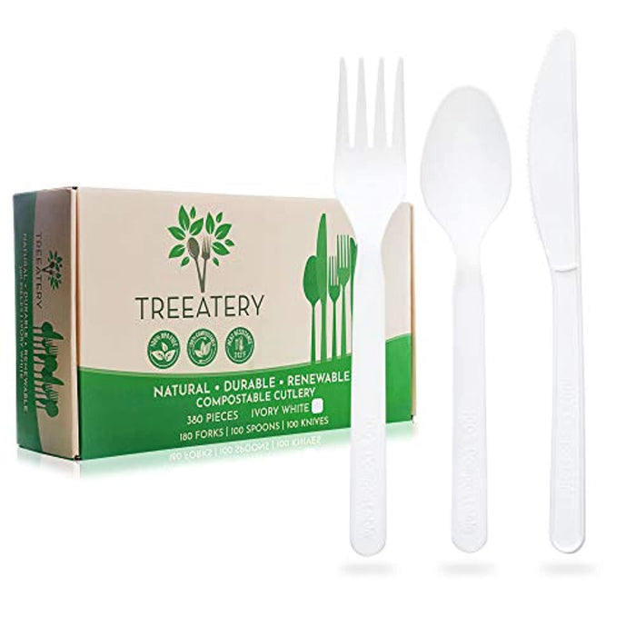 100% Compostable Cutlery Set, 380 Pack - Eco Trade Company