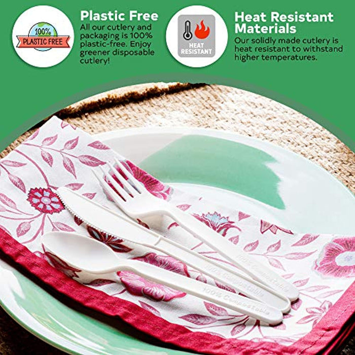 100% Compostable Cutlery Set, 380 Pack - Eco Trade Company