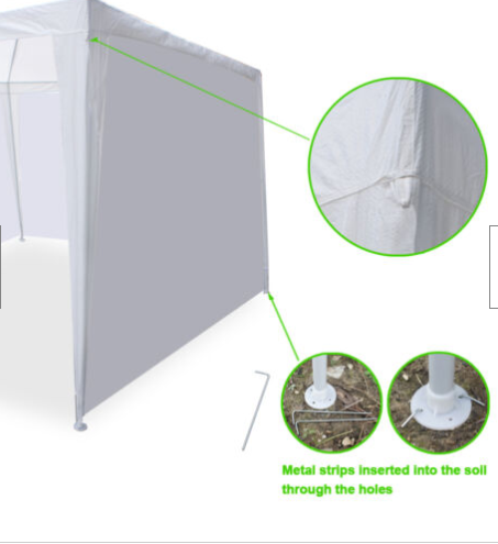 10'x20' Outdoor Gazebo Canopy Tent Durable Pavilion For Events W/ 6 Sidewalls