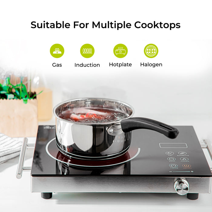 14cm Heavy-Gauge Tri-Ply Stainless Steel Saucepan