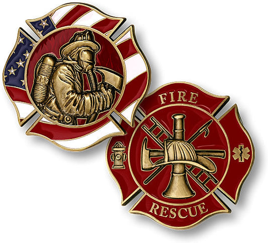 1.75" Firefighter Maltese Challenge Coin