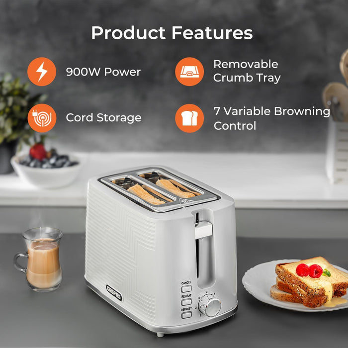 1.7L OPUS Cordless Kettle and Toaster Set in Elegant Grey