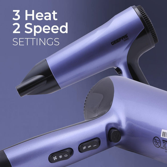 1800W Ionic Hair Dryer with Diffuser and Concentrator