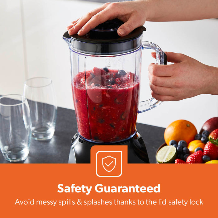 1.8L Black 2-In-1 Food Jug Blender With Spice and Grinder 600W