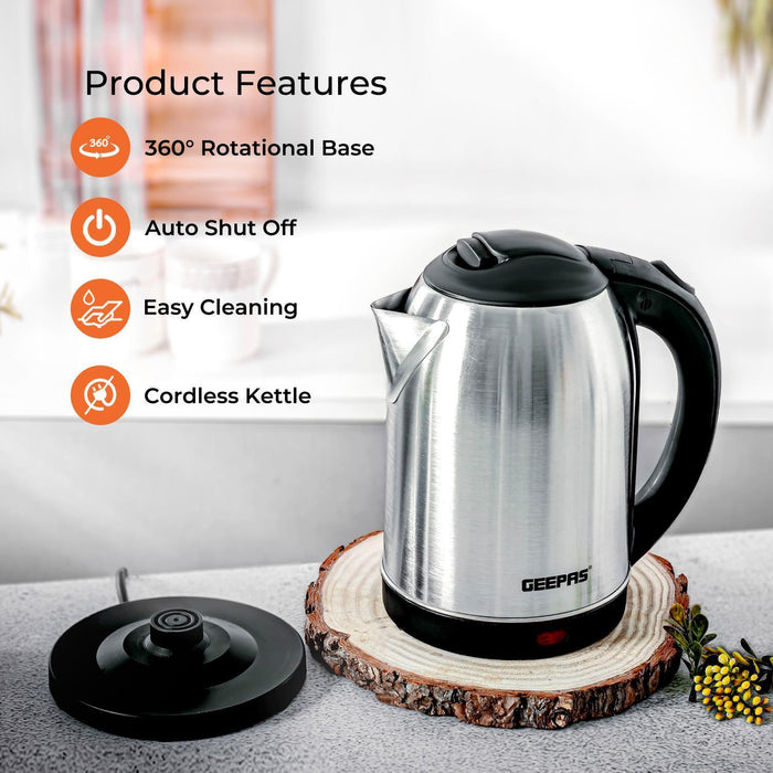 1.8L Electric Kettle 4 Slice Bread Toaster & 20L Microwave Kitchen Set