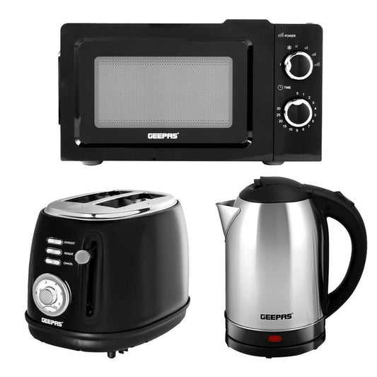 1.8L Kettle, 2 Slice Toaster & 20L Microwave Appliance Bundle