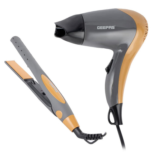 2-in-1 Hair Dryer & Hair Straightener Travel Gift Set