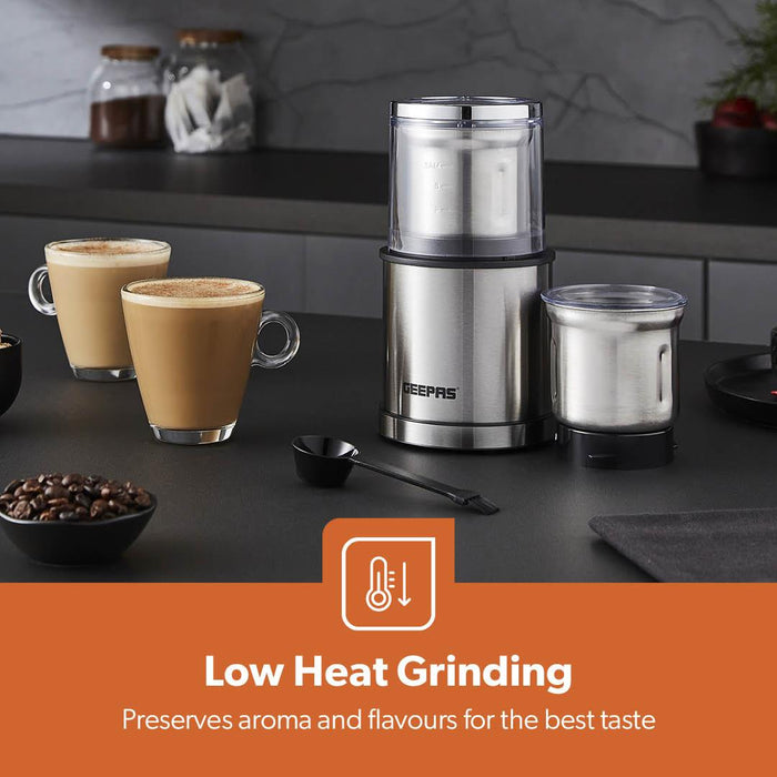 200W One-Touch Stainless Steel Wet & Dry Spice Grinder