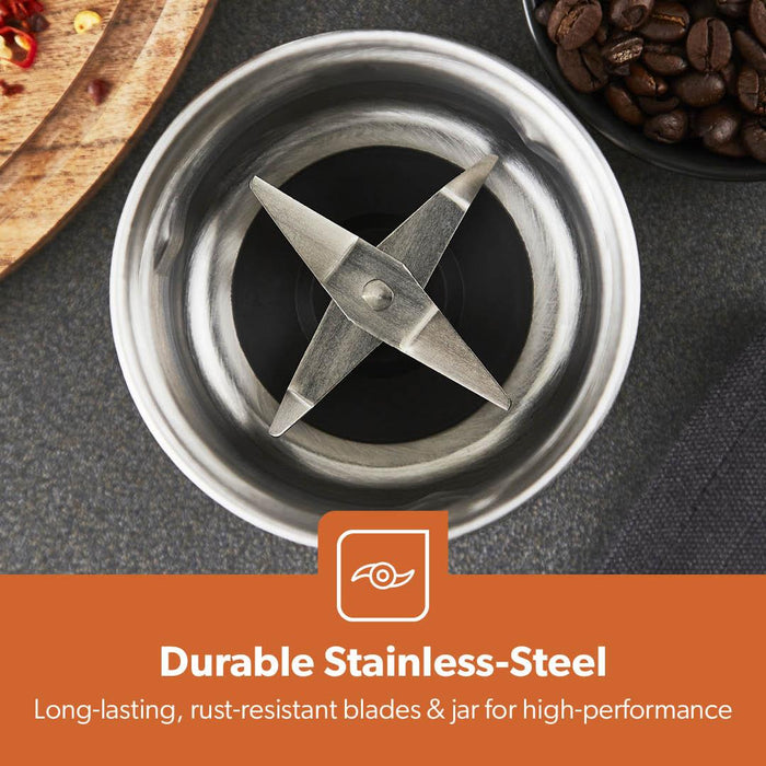 200W One-Touch Stainless Steel Wet & Dry Spice Grinder