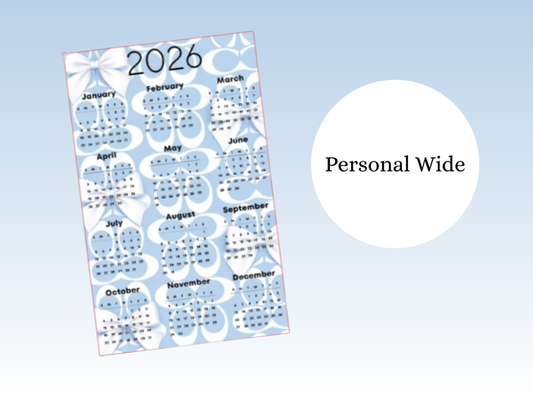 2026 Year at a glance | Personal Wide Rings | Blue Coach Bows