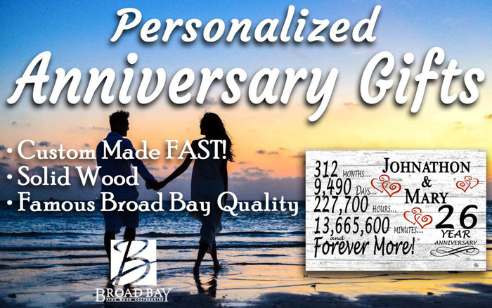 26 Year Anniversary Gift Personalized 26th Wedding Anniversary Present - Broad Bay Personalized Gifts Shipped Fast