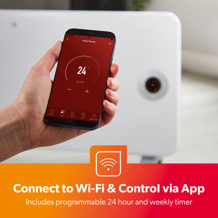 2KW Wi-Fi Controlled White Smart Panel Radiator Heater