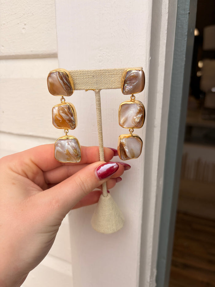 3 pearl drop earrings