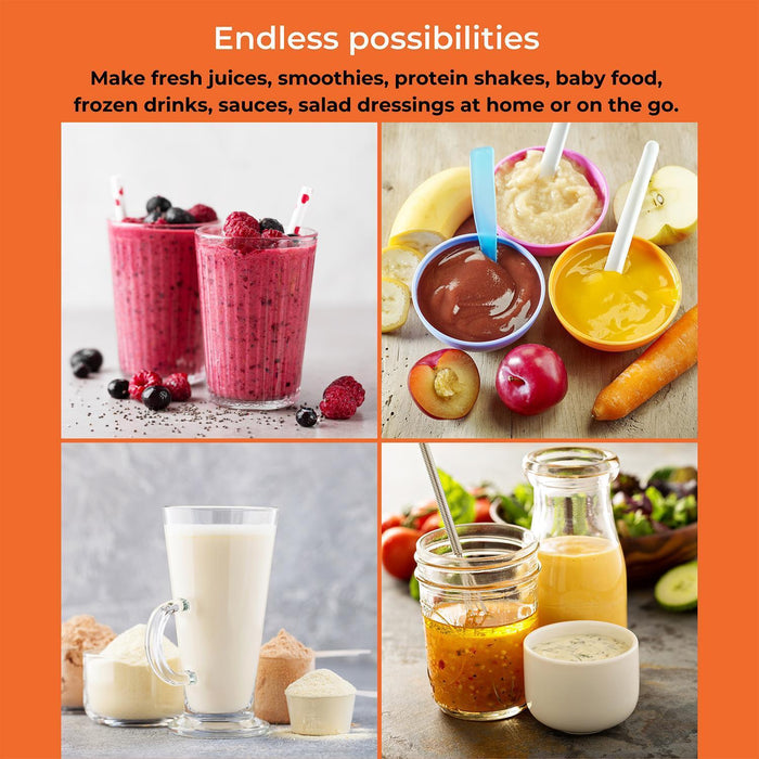 330ml Handheld Rechargeable Travel Blender (4 Colours)