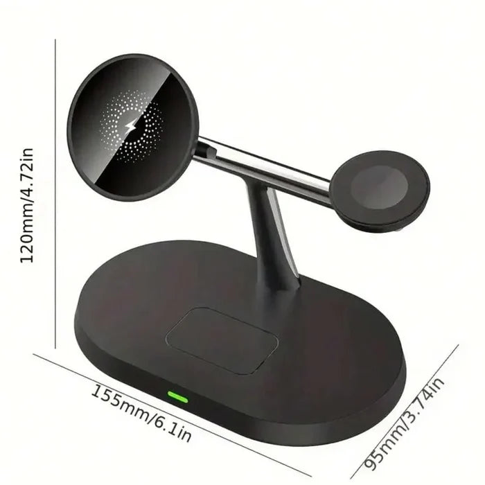 Black wireless charging station.