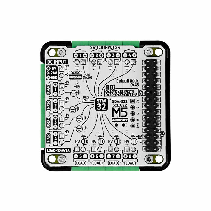 4IN8OUT Multi-channel DC Drive Module (STM32F030) - m5stack-store