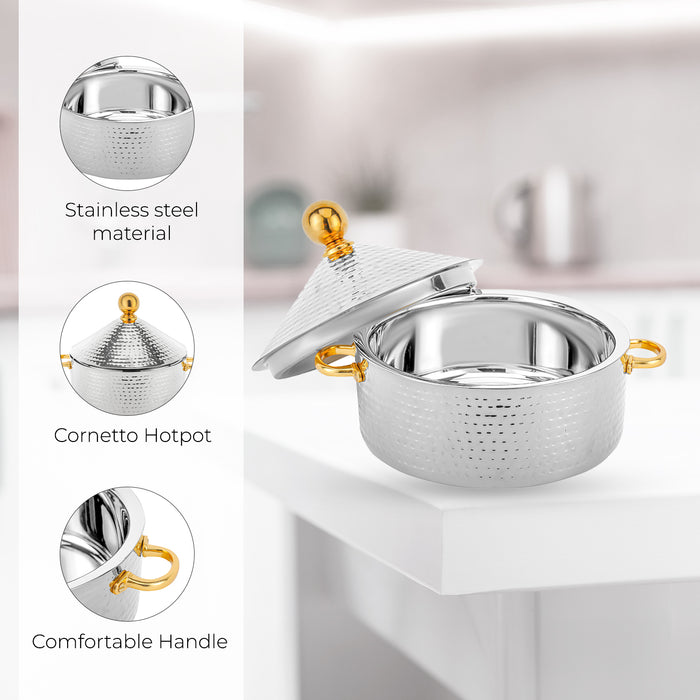 4L Stainless Steel Silver Monarch Cornetto Serving Dish