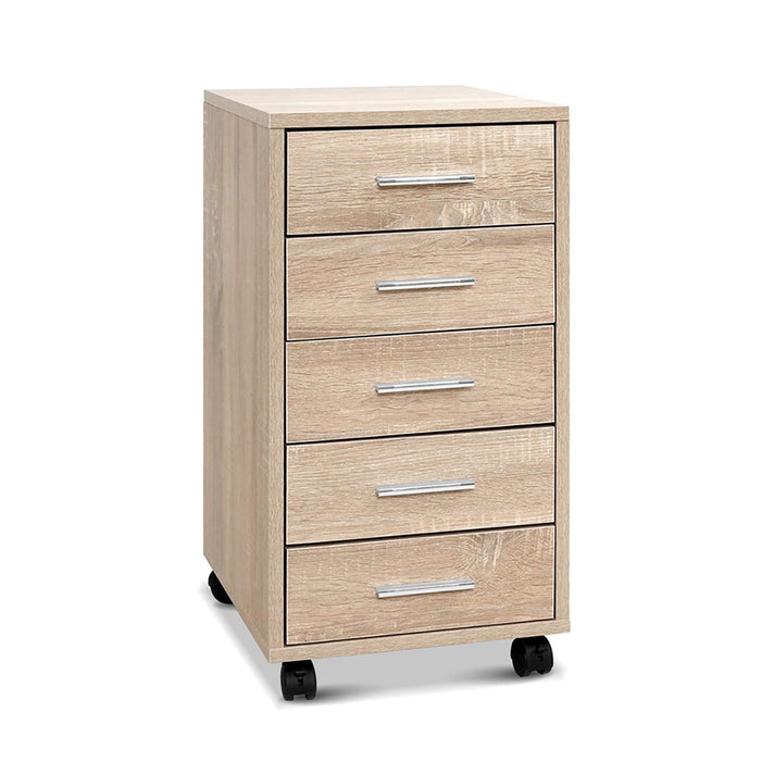 5 Drawer Filing Cabinet Storage Drawers Wood Study Office School File Cupboard-#product_category#-Home Living Store
