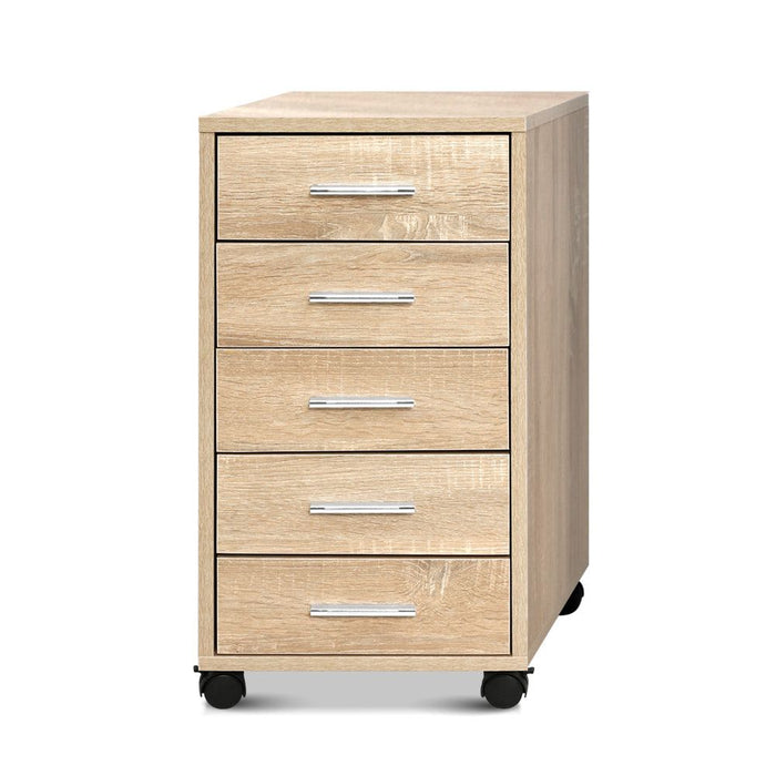 5 Drawer Filing Cabinet Storage Drawers Wood Study Office School File Cupboard-#product_category#-Home Living Store