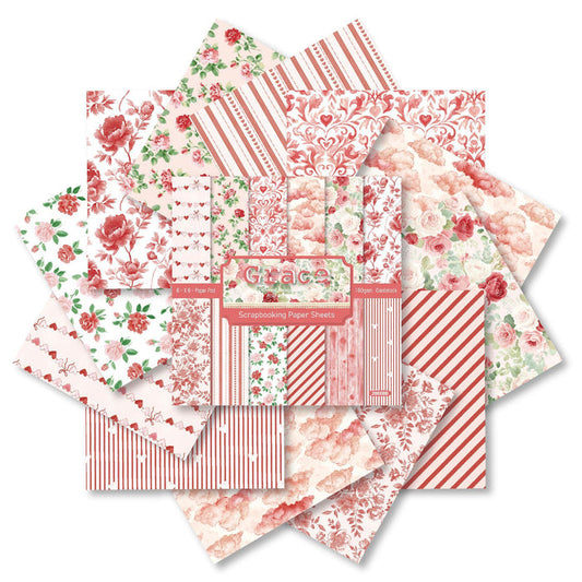 6 inch Pink Grace Scrapbook Paper Pad SKP008