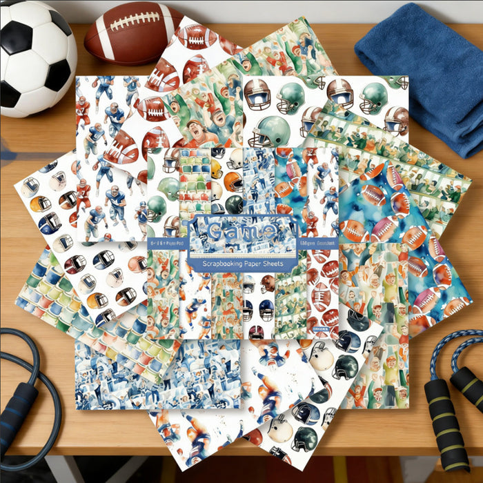 6 inch Soccer Scrapbook Paper Pad SKP449