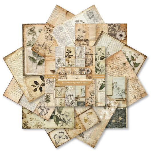 6 inch Vintage Botanical Scrapbook Paper Pad SKP027