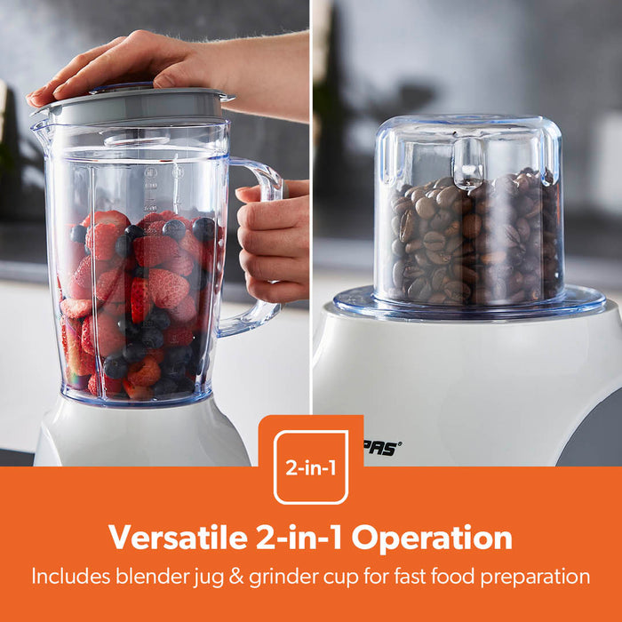 600W White Dual-Purpose Food Jug Blender With 1.8L Jar