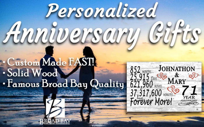71 Year Anniversary Gift Personalized 71st Wedding Anniversary Present For Couples - Broad Bay Personalized Gifts Shipped Fast