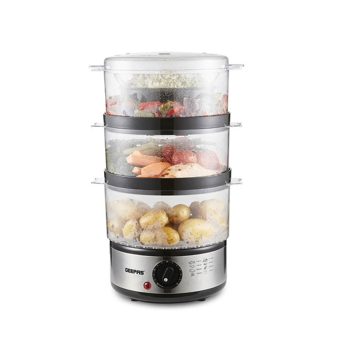 7.2L Stainless Steel Electric Food Steamer With 3 Tiers