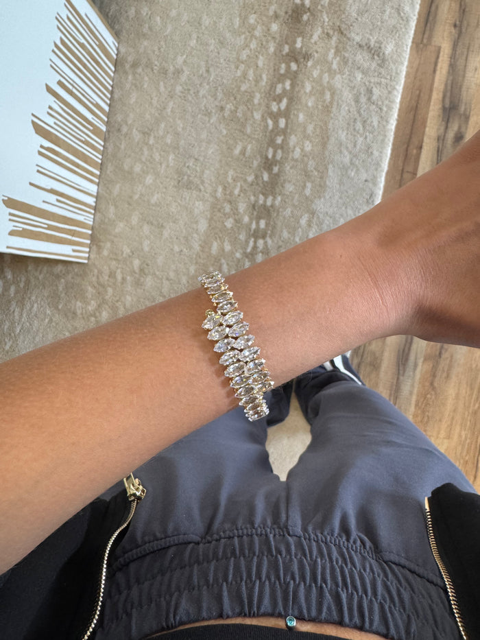 Rhinestone Marquis Wrap Bracelet