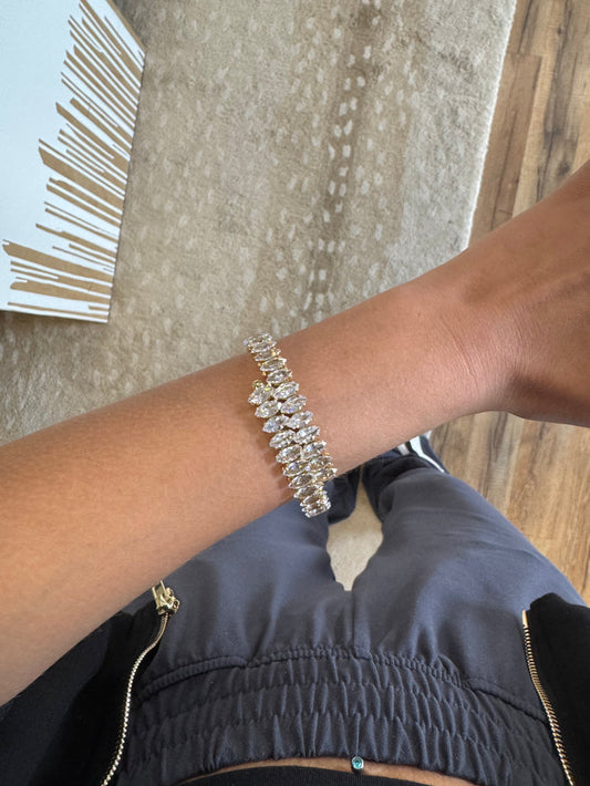 Rhinestone Marquis Wrap Bracelet
