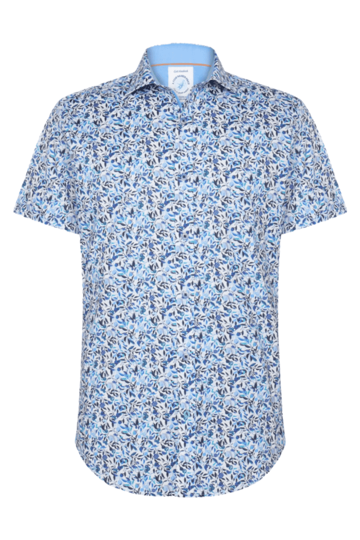 A Fish Named Fred 31.053 Short Sleeve Men's Shirt Citrus - Cobalt - Dotique