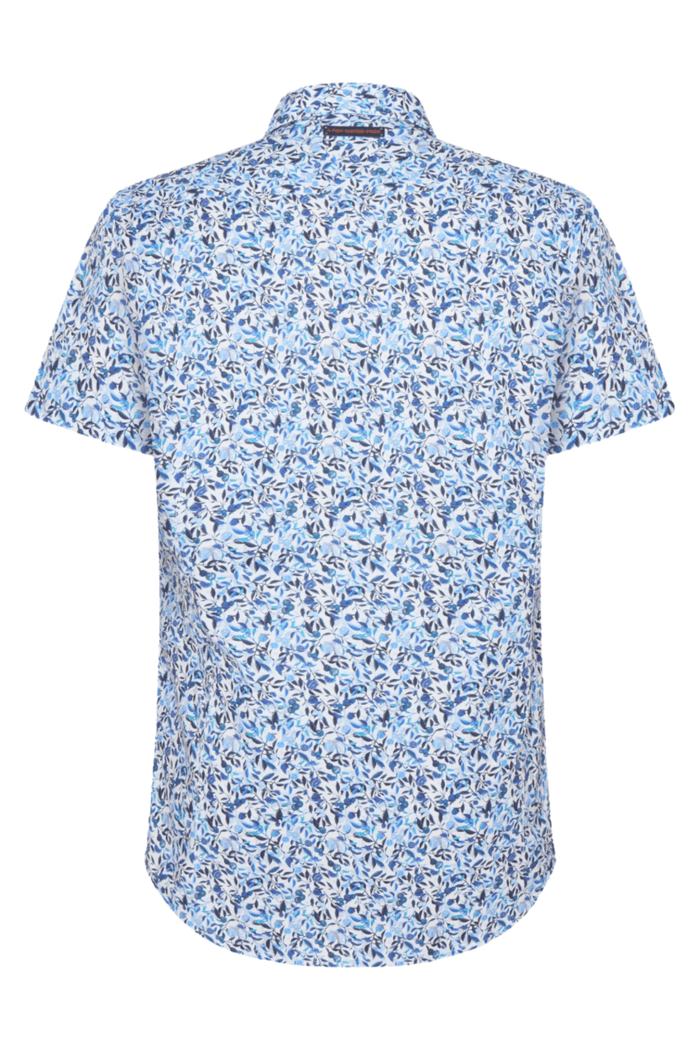 A Fish Named Fred 31.053 Short Sleeve Men's Shirt Citrus - Cobalt - Dotique
