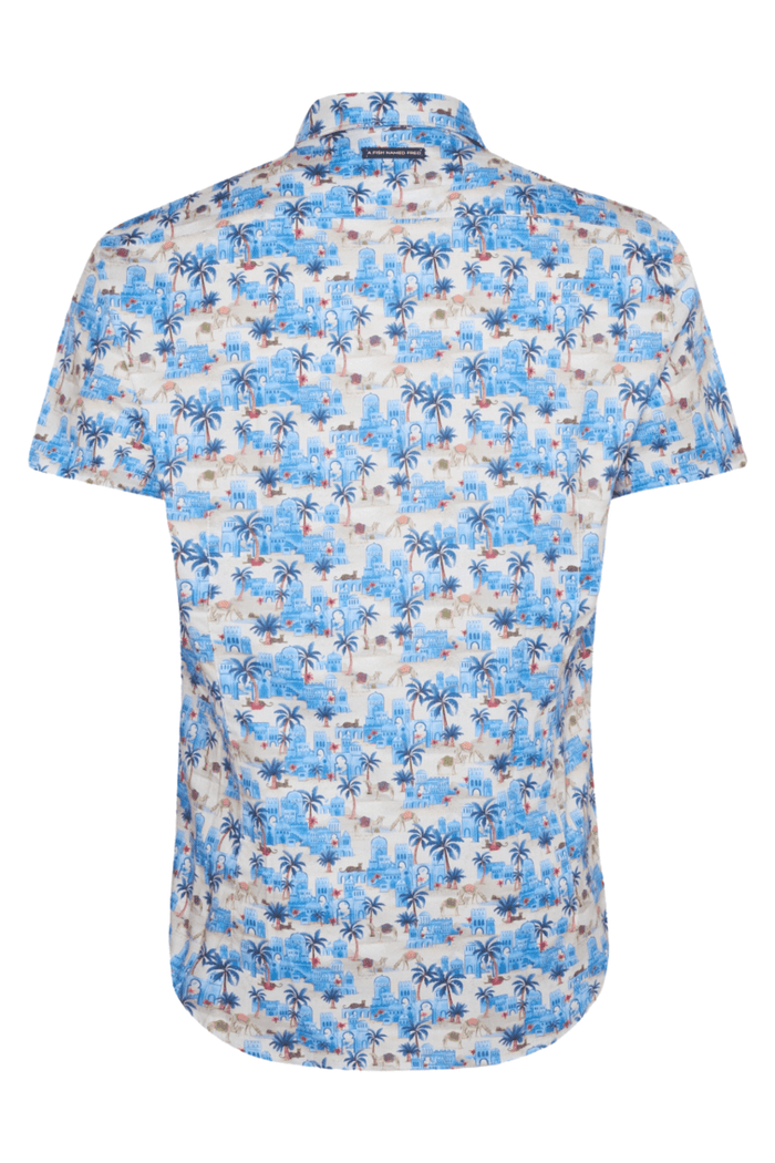 A Fish Named Fred 31.062 Short Sleeve Men's Shirt Oasis Cobalt - Dotique