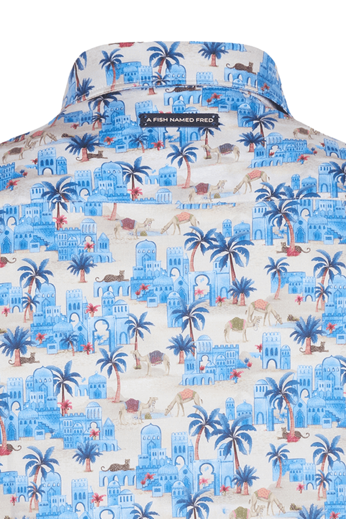 A Fish Named Fred 31.062 Short Sleeve Men's Shirt Oasis Cobalt - Dotique