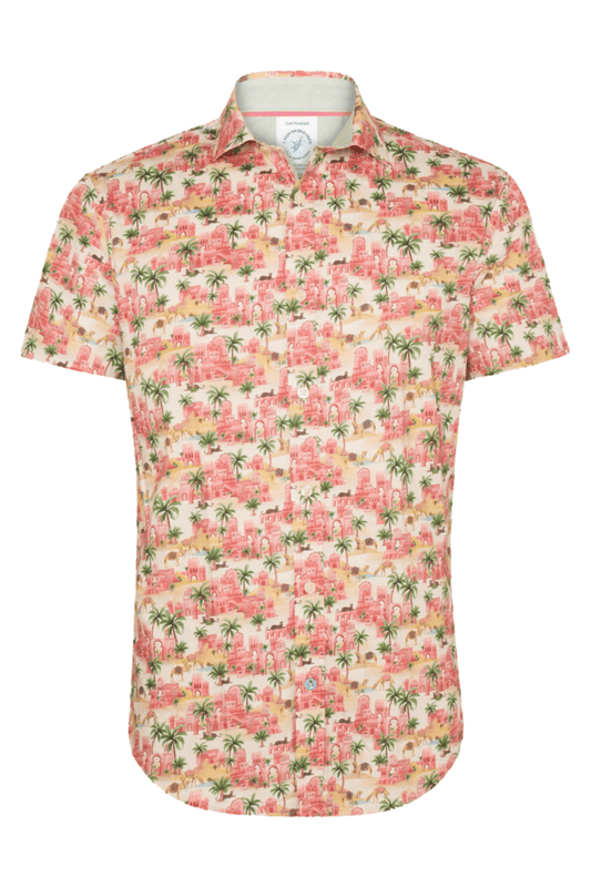 A Fish Named Fred 31.062 Short Sleeve Men's Shirt Oasis Rose Pink - Dotique